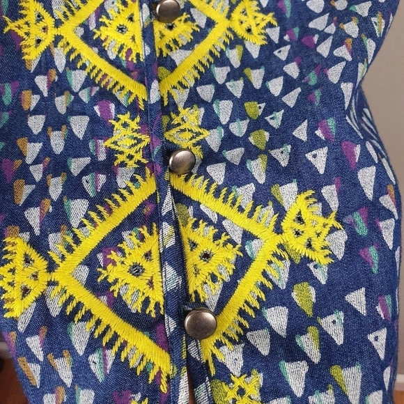 PLENTY BY TRACY‎ REESE Printed Chambray Swingy Racerback Tank Multi-color Size M - Picture 8 of 10